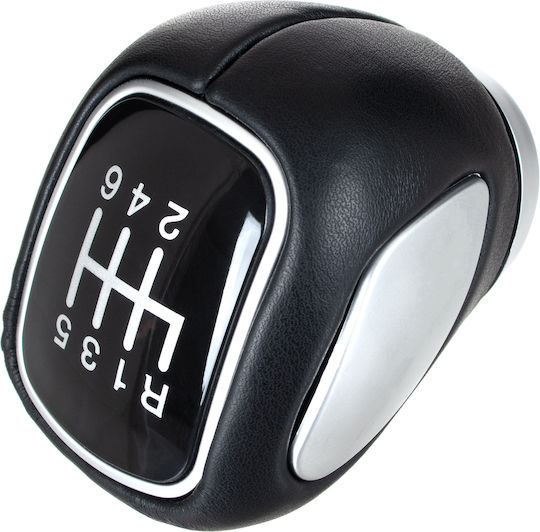 Chevrolet Orlando 2010 Gear Shift Knob Black Eco-leather + Silver 6 Speeds