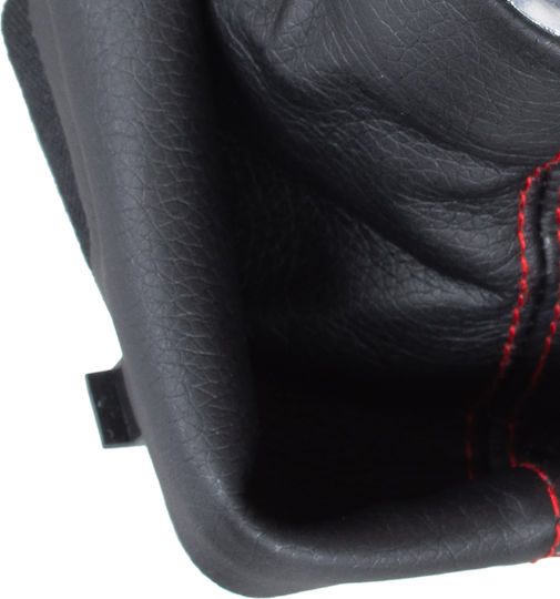 Audi A3 I 8l 96-03 Black Gear Shift Knob + Black Gaiters Red Thread Red Ring 5 Speed Reverse On Top