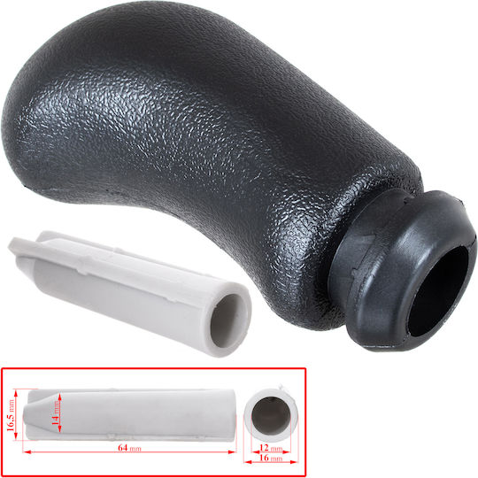 Renault Megane Ii Iii Gear Shift Knob 5 Speed Black + Silver + Adapter Shift Lever Knob Adapter 2 Pcs Set