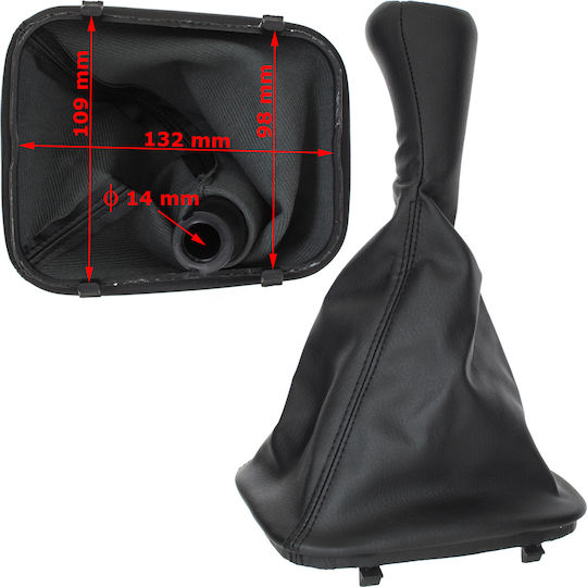 Bmw 3 E30 82-94 Black Gear Shift Knob Eco-leather + Black Boot 5-speed Frame