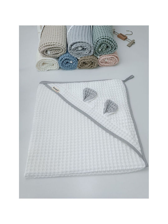SteweHome Baby Blanket Nursery Swaddling Cotton White 100x90cm