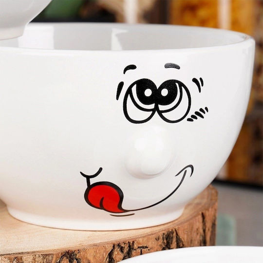 Siaki Collection Round White Ceramic Serving Bowls Diameter 13.5cm 6 Pieces