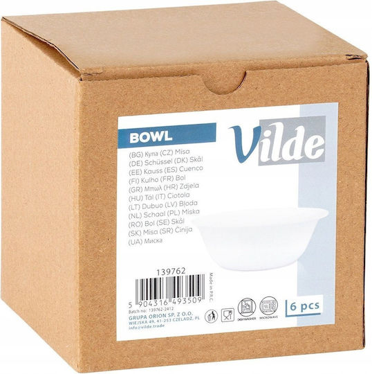 Vilde Round White Glass Serving Bowls Diameter 13cm 6 Pieces