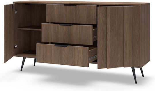Bufet Amaro Din Lemn Cu Sertare Nuc 153.5x40x82.6cm