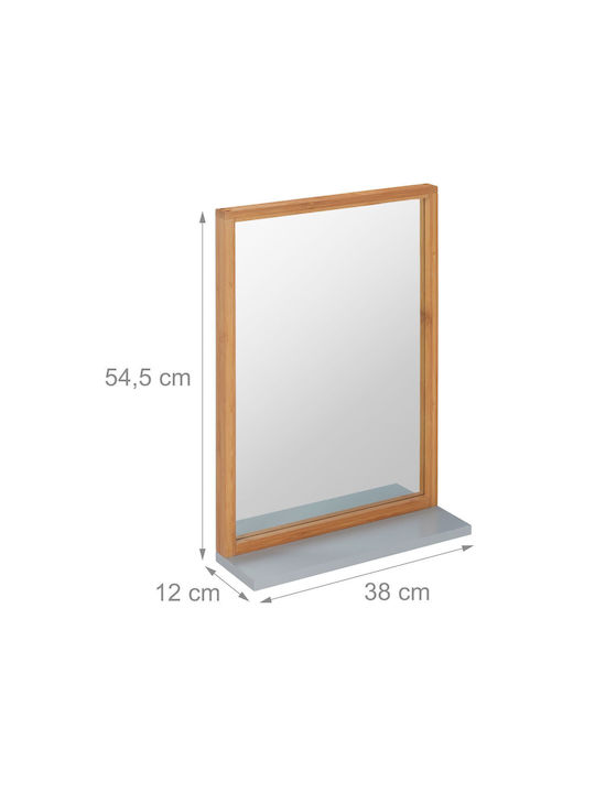 Relaxdays Bathroom Mirror with Shelf 54.5x38cm Gray