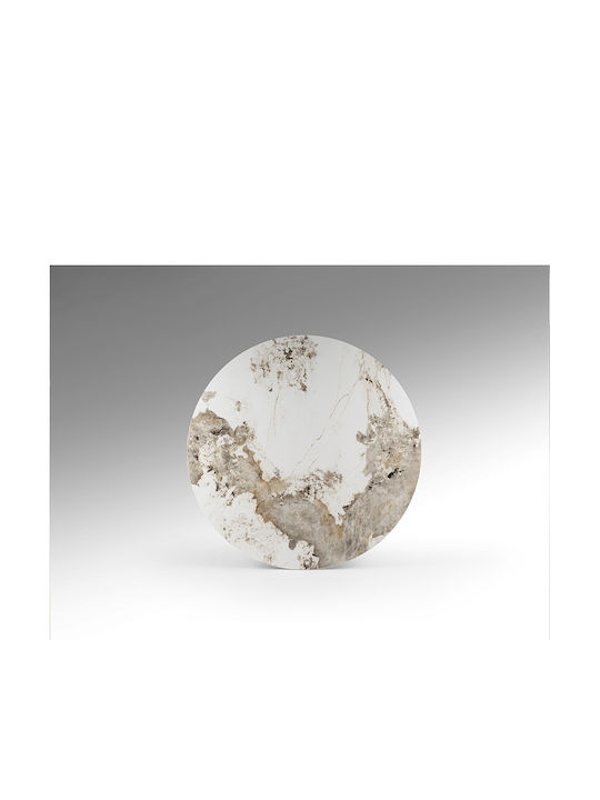 Pandora Round Dining Table with Marble Surface Black 120x120cm