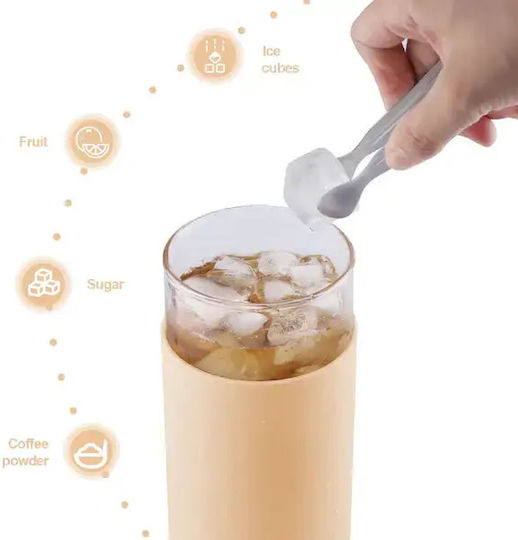 Cocktail/Drinking Water Glass in Green Colour with Straw 550ml