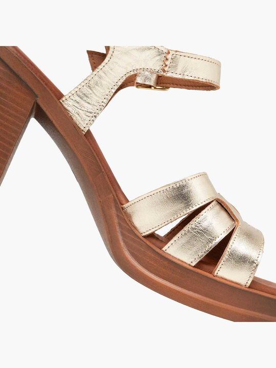Damen Sandalen Leder Tabac Braun