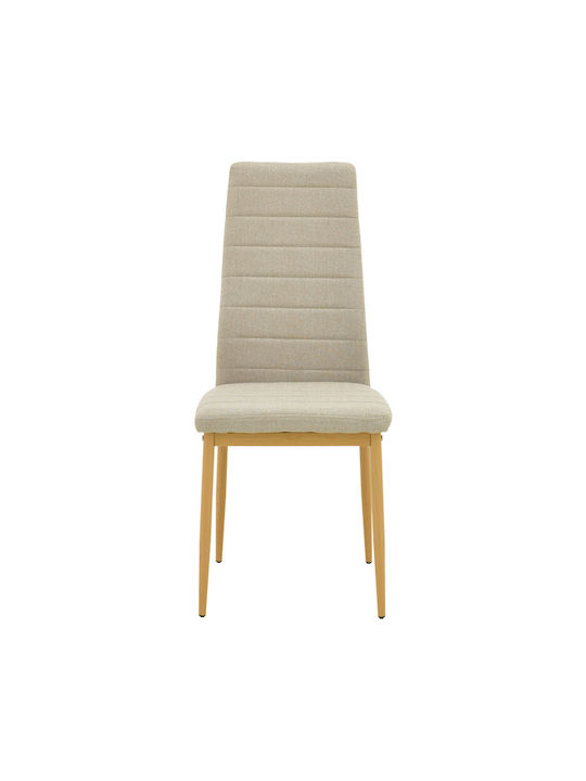Parker Dining & Kitchen Chair with Fabric Beige Upholstery 39.5x48x95cm