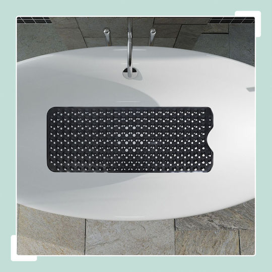 Relaxdays Relaxdays Antirutschmatte Für Badewanne Mit Saugnäpfen Schwarz 39x97cm