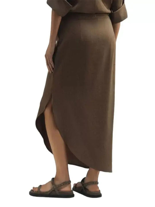Linen Skirt Brown