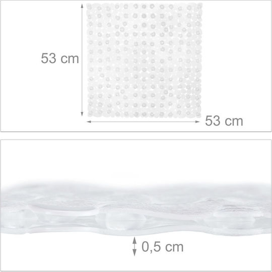 Relaxdays Covoare Antiderapante Cada De Baie Cu Ventuze Gri 53x53cm