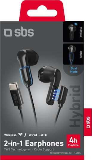 SBS Earbud Bluetooth Handsfree Black Earphones