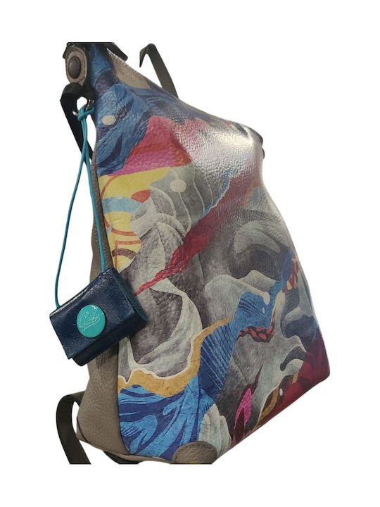Leather Women's Backpack Multicolour