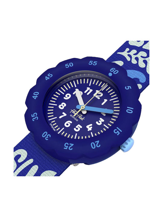 FlikFlak Surfing Essentials Kinderuhr Blau mit Stoffarmband