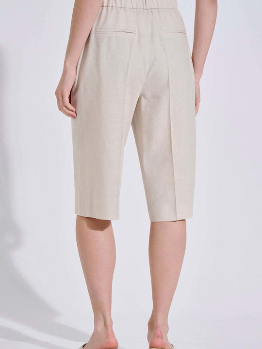 Women's Linen Bermudas Beige