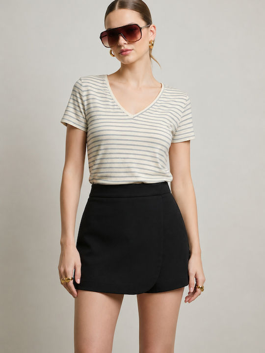Damen Hohe Taille Shorts Schwarz