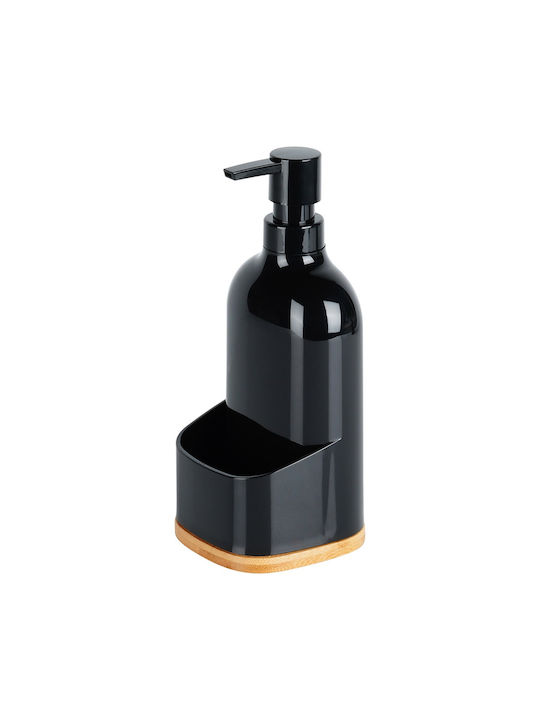 Vilde Kitchen Plastic Dispenser with Sponge Holder Black 500ml