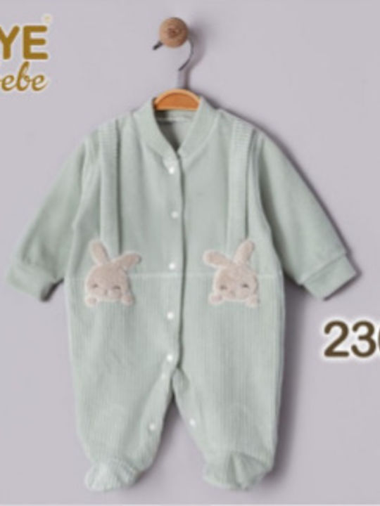 Gaye Bebe Velvet Onesie Mint