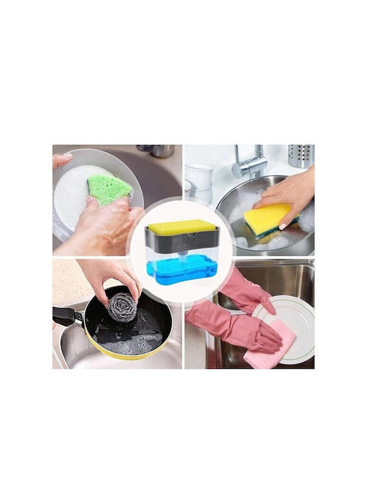 Alista Home Spender Küche Kunststoff mit Schwammhalter Grau 380ml