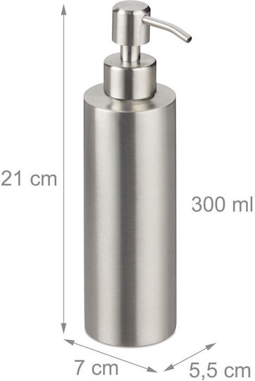 Relaxdays Dispenser Made of Gray Stainless Steel 300ml
