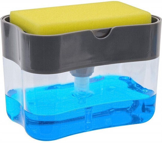 Alista Home Dozator De Bucătărie Din Plastic Cu Suport Pentru Burete Gri 380ml