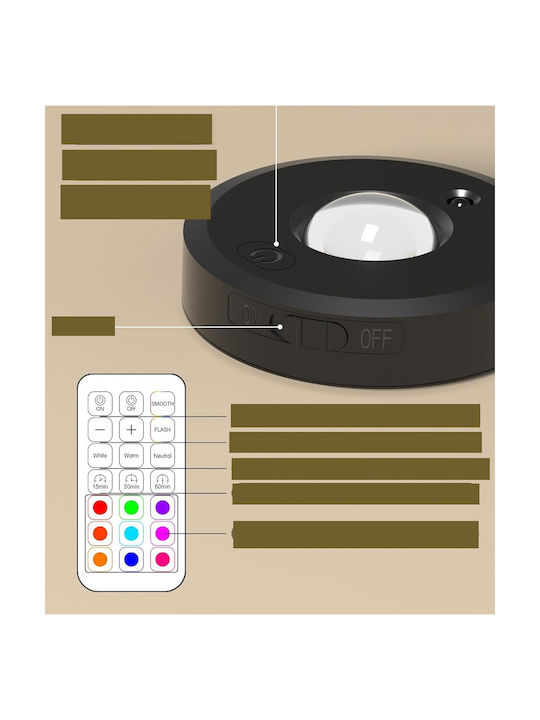 Διακοσμητικό Φωτιστικό LED RGB 6τμχ 6.5x6.5εκ.