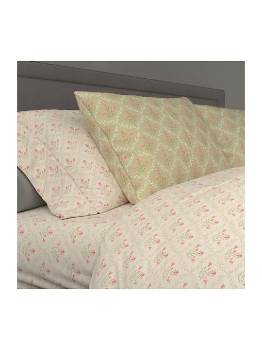 Charalambidis Textiles Σεντόνι Υπέρδιπλο με Λάστιχο 160x200+30εκ. Μπεζ