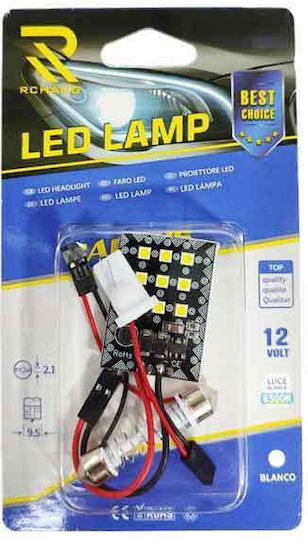 Rchang LED Car Lamp 12V 6500K 9SMD-3030 4W White Light Art 1004 LED Lamp