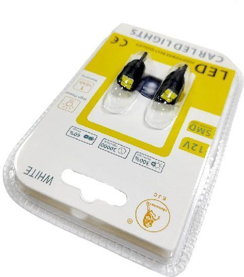 Ejc Λάμπες Αυτοκινήτου T10-4led Smd Led 12v 2τμχ Ψυχρό Φως Led Light