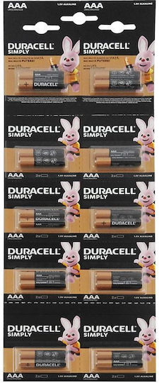 Set Baterii Duracell R3 AAA 20 Bucăți