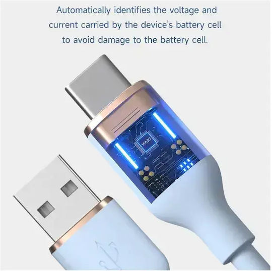 Devia Jelly Series USB 2.0 Cable USB-C male - USB-A Μπλε 1.2m 120EC6290003