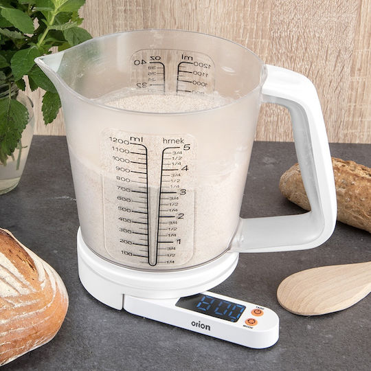 Orion Ψηφιακή Ζυγαριά Κουζίνας με Κανάτα έως 5kg Λευκή