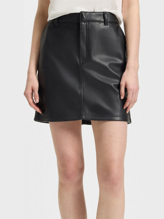 Δερμάτινη Mini Φούστα Black