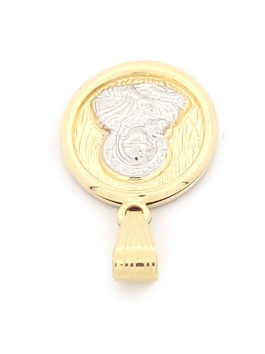 Hängendes Charm Talisman Göttliche Mutter aus 14K Gold