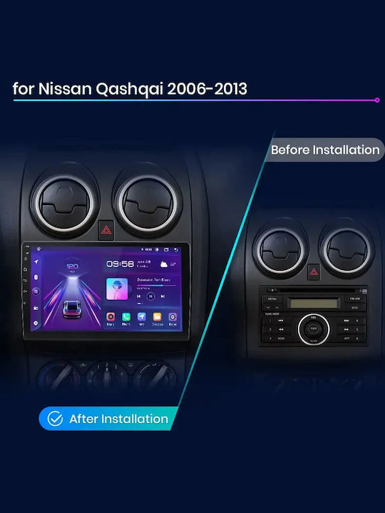 Car Audio System for Nissan Qashqai 2011 Bluetooth USB WiFi GPS Apple CarPlay Android Auto with 9" Touch Screen