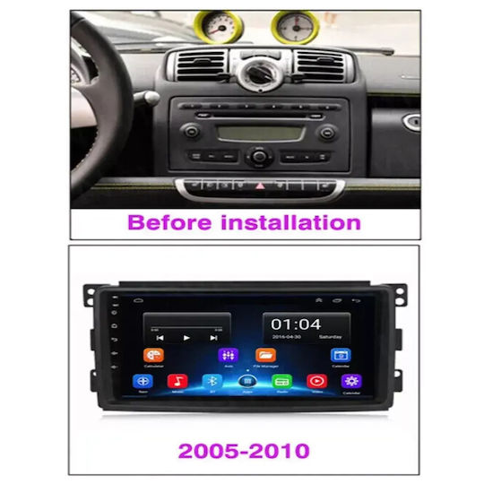 Car Audio System for Smart ForTwo 2015 (Bluetooth/USB/WiFi/GPS/Apple CarPlay/Android Auto) with 9" Touch Screen