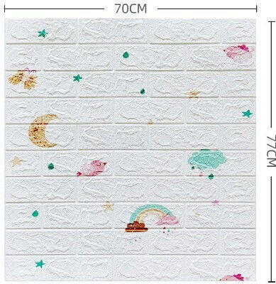 Panouri Decorative 3D Pentru Perete Spumă Autoadeziv Alb 70x77cm 10 Bucăți