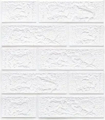 Panouri Decorative 3D Spumă Autoadeziv Alb 35x38 cm 10 Bucăți