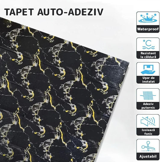Panouri Decorative 3D Din PVC Autoadezive Negre 70x70cm 10 Bucăți