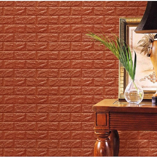 Panouri Decorative 3D Spumă Autoadezive Maro 35x38cm 10 Bucăți