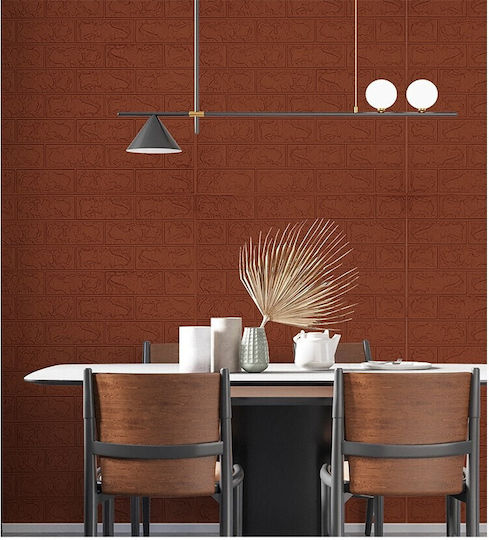 Panouri Decorative 3D Spumă Autoadeziv Maro 70x77cm 10 Bucăți