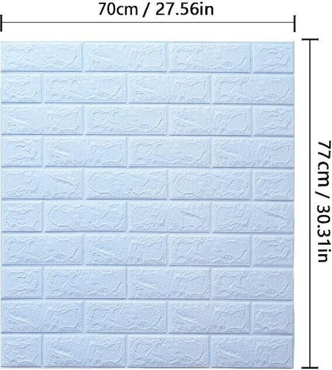Panouri Decorative 3D Din PVC Autoadezive Albastru Deschis 70x77cm 10 Bucăți