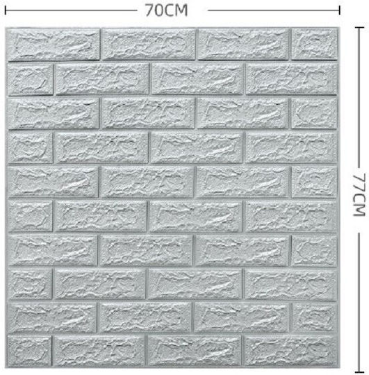 Panouri Decorative 3D Din Spumă Autoadezive Gri 70x77cm 10 Bucăți