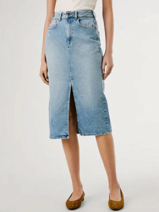 Denim Hoch tailliert Midi Rock Denim