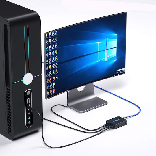 JOB-B097869LY6 Comutator KVM și de Date cu HDMI USB Audio Ethernet