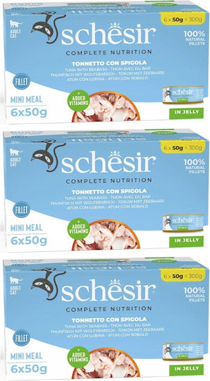 Schesir Schesir Nasses Katzenfutter mit Thunfisch und Reis 18x50g