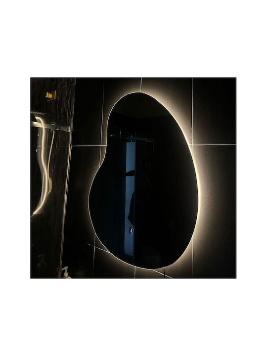 SteweHome Καθρέπτης Μπάνιου Led 55x55cm Καφέ