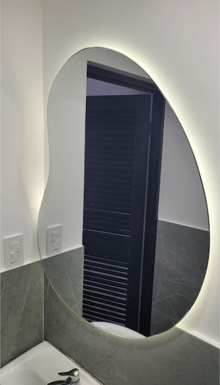 SteweHome Καθρέπτης Μπάνιου Led 55x55cm Καφέ