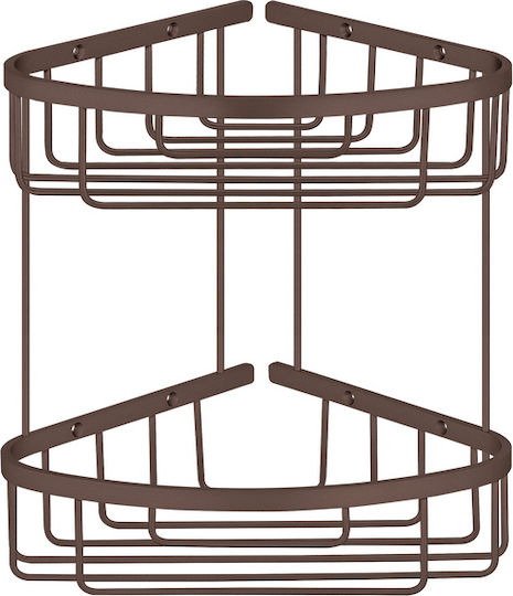 Sanco 00009-M102 Corner Wall Mounted Bathroom Shelf Metallic Beige